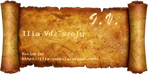 Ilia Vászoly névjegykártya